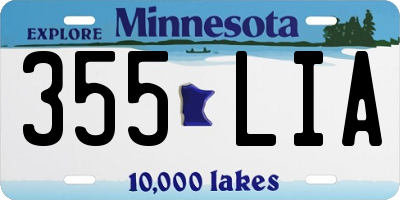 MN license plate 355LIA