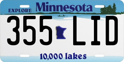 MN license plate 355LID