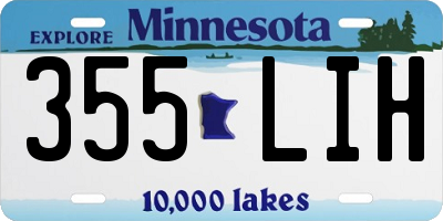 MN license plate 355LIH