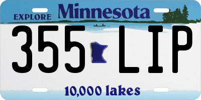 MN license plate 355LIP