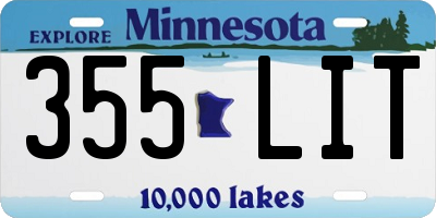MN license plate 355LIT