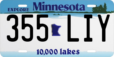MN license plate 355LIY