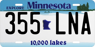 MN license plate 355LNA