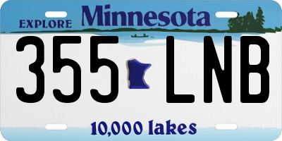 MN license plate 355LNB