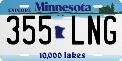 MN license plate 355LNG