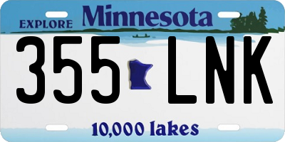 MN license plate 355LNK