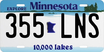 MN license plate 355LNS