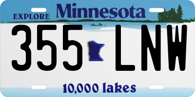 MN license plate 355LNW