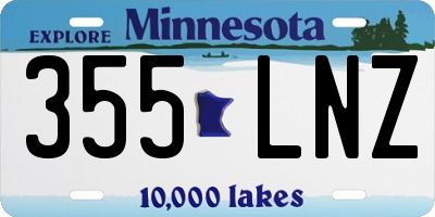 MN license plate 355LNZ