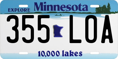 MN license plate 355LOA