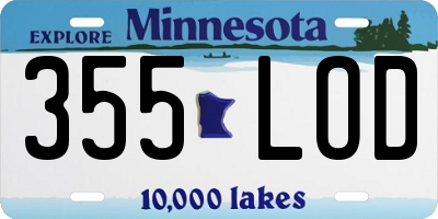 MN license plate 355LOD