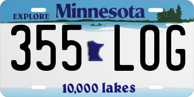 MN license plate 355LOG