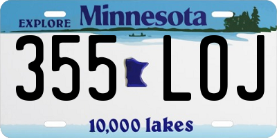 MN license plate 355LOJ