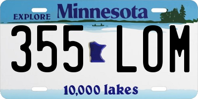 MN license plate 355LOM