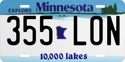 MN license plate 355LON