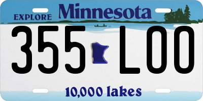 MN license plate 355LOO