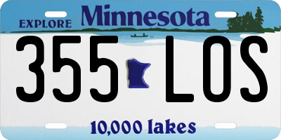 MN license plate 355LOS