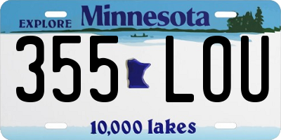 MN license plate 355LOU