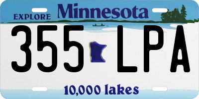 MN license plate 355LPA