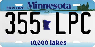MN license plate 355LPC