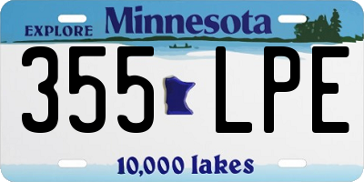 MN license plate 355LPE