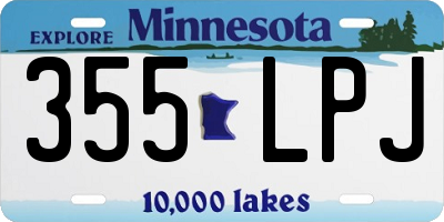 MN license plate 355LPJ