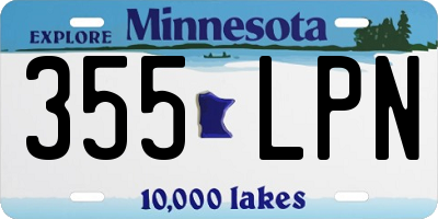 MN license plate 355LPN