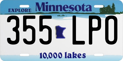 MN license plate 355LPO