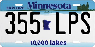 MN license plate 355LPS