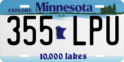 MN license plate 355LPU
