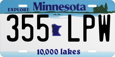 MN license plate 355LPW