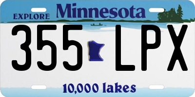 MN license plate 355LPX