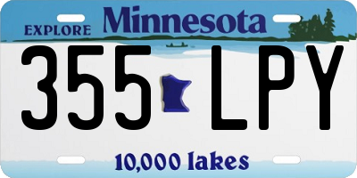 MN license plate 355LPY