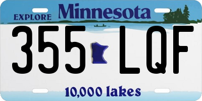 MN license plate 355LQF