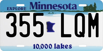 MN license plate 355LQM
