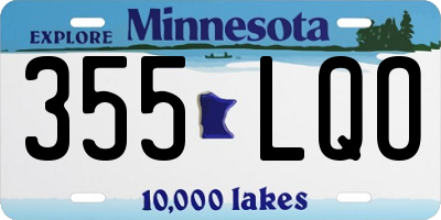 MN license plate 355LQO