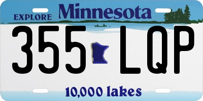 MN license plate 355LQP