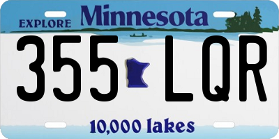 MN license plate 355LQR