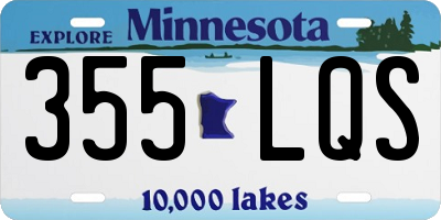 MN license plate 355LQS