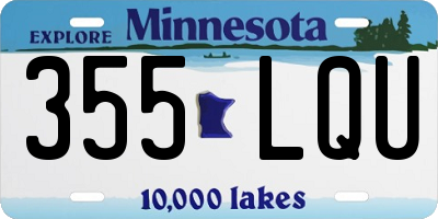 MN license plate 355LQU