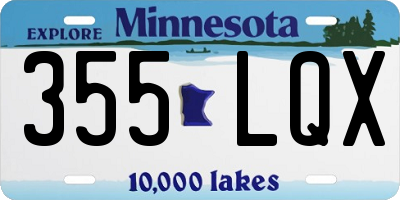 MN license plate 355LQX
