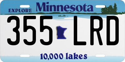 MN license plate 355LRD