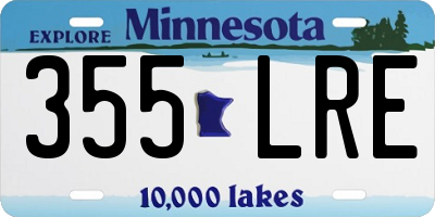 MN license plate 355LRE