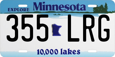 MN license plate 355LRG
