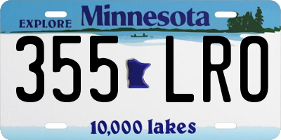 MN license plate 355LRO