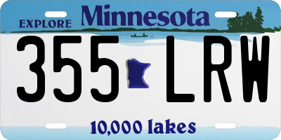 MN license plate 355LRW