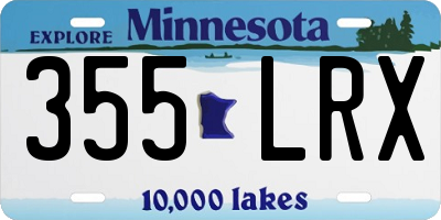 MN license plate 355LRX