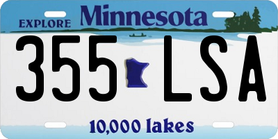MN license plate 355LSA