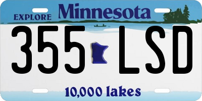 MN license plate 355LSD