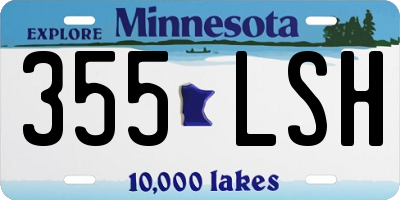 MN license plate 355LSH
